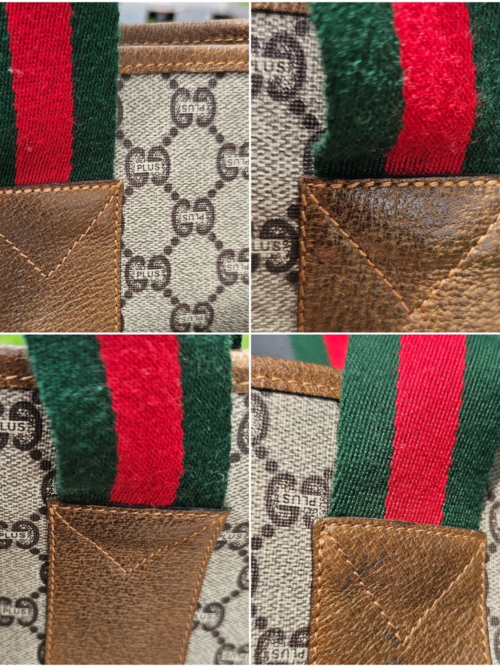 GUCCI PLUS GG Monogram Coated Leather Shoulder Tote Bag With COA - Picture 14 of 16